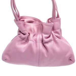 Furla Soft Pink Gathered Leather Shoulder Bag